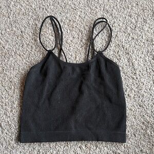 Colsie black ribbed strappy crop top